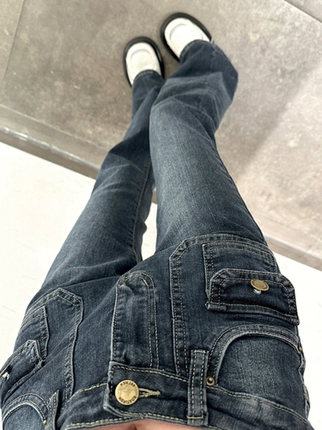 大码美式设计感微喇叭牛仔裤女春秋冬加绒修身高腰显瘦百搭工装裤