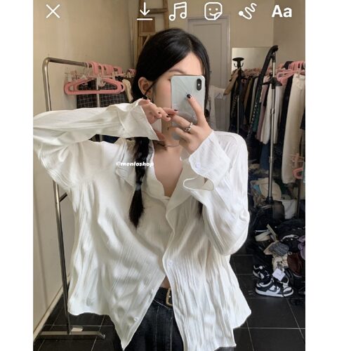 百搭翻领衬衫设计感小众打底法式