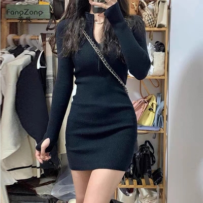 大码微胖包臀短裙收腰连衣裙