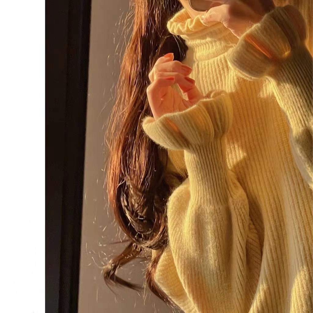 内搭打底衫女高领毛衣韩版慵懒风