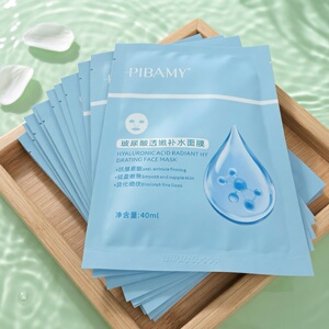 比芭美玻尿酸补水面膜修护保湿舒缓改善熬夜暗沉温和无刺激去黄女