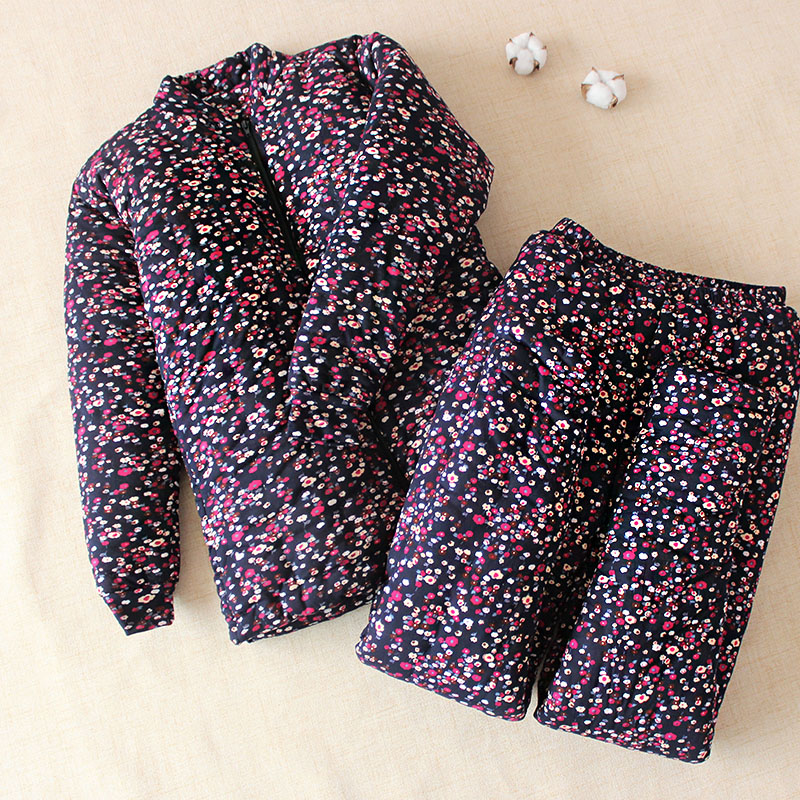 手工棉花棉袄棉裤套装妈妈中老年