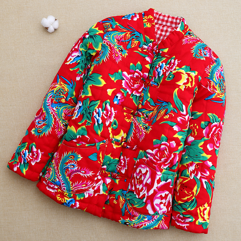 东北大花布棉花棉袄加厚保暖棉衣