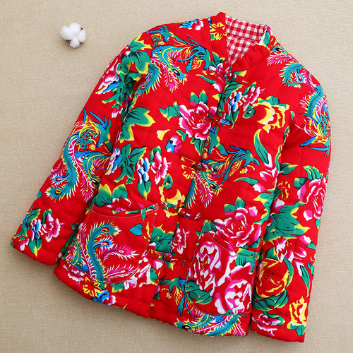 东北大花布棉花棉袄加厚保暖棉衣