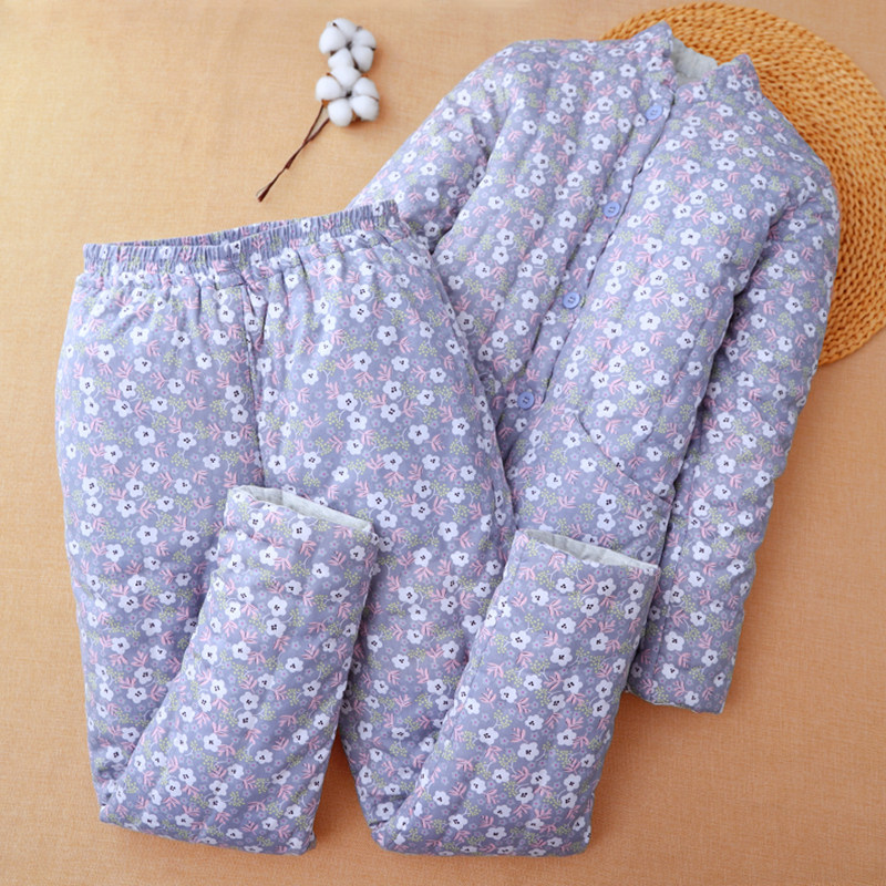 纯棉花手工棉袄棉裤套装女士成人款棉衣妈妈外穿加厚内胆保暖冬季