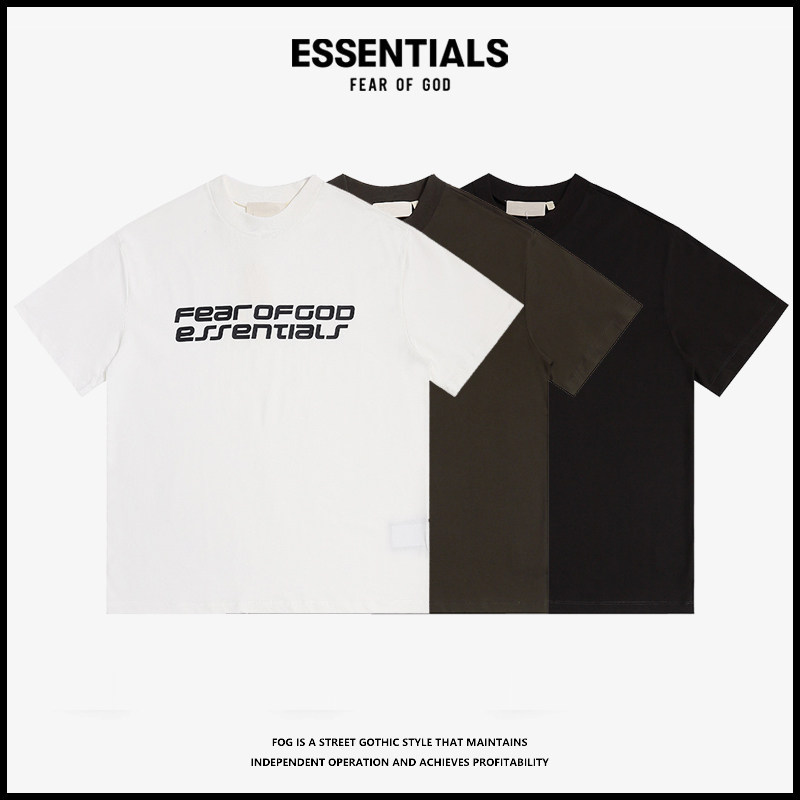 新品ESSENTIALS美式潮牌字母印花纯棉打底夏季短袖T恤男女宽松版