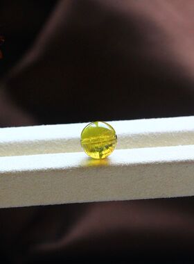 天然碧玺柠檬黄圆珠隔珠