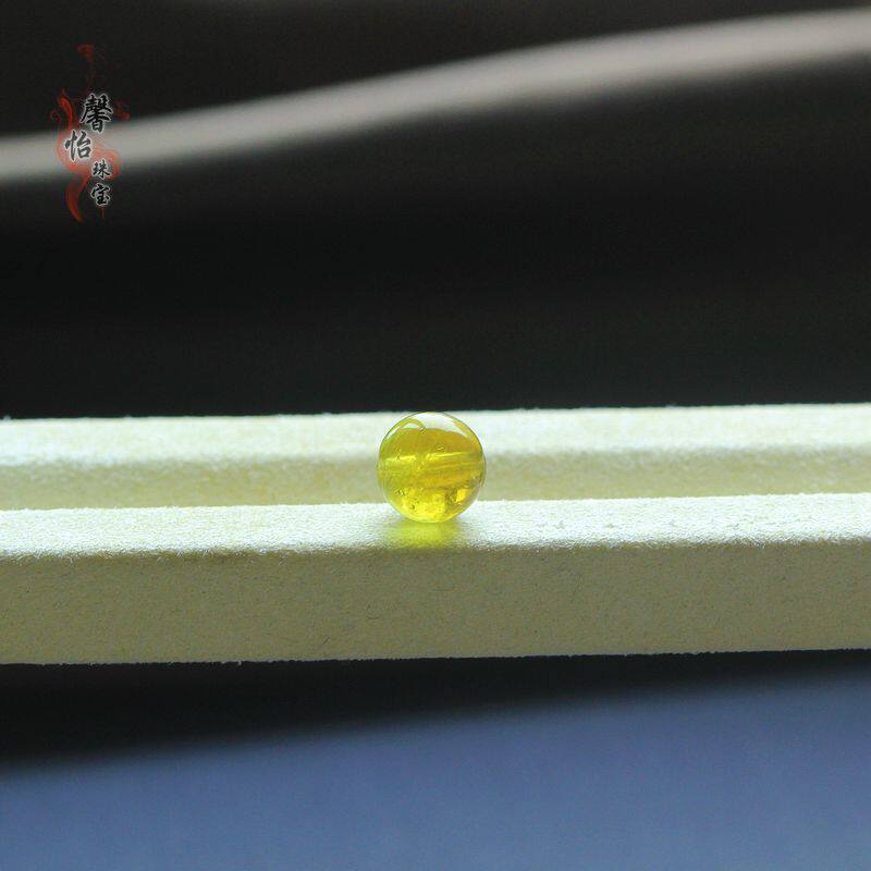 近雀黄碧玺单珠散珠9 9.2MM玻璃体柠檬黄多宝手链DIY配珠