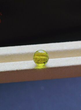 天然碧玺接近雀黄柠檬黄圆珠