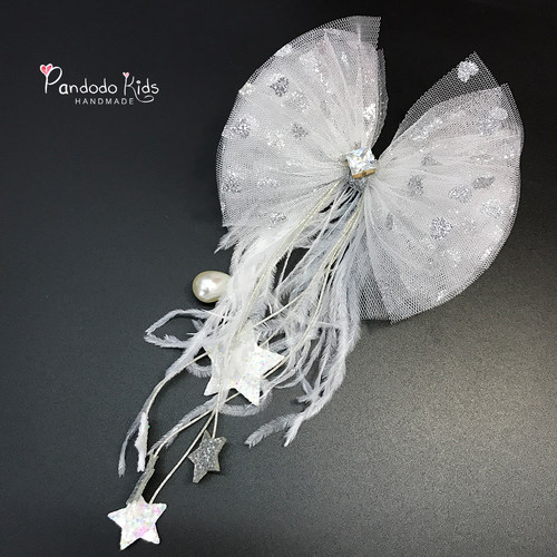 pandodo手工小仙女纱拖尾发夹