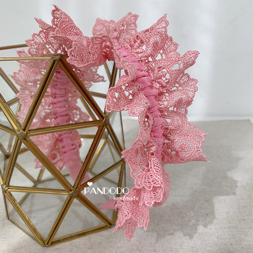 原创韩国进口头箍立体蕾丝凹造型