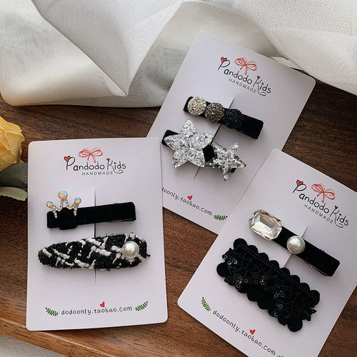 INS热款气质丝绒儿童发夹 五角星发饰 皇冠小发卡 宝宝星星配饰