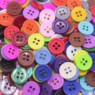 童装 扣开衫 扣 扣子儿童手工贴画钮扣衬衫 树脂四眼细边糖果色纽扣