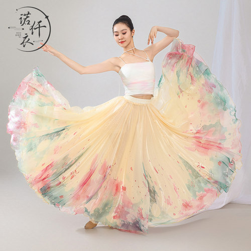 新款民族风舞蹈服古典舞蹈服印花