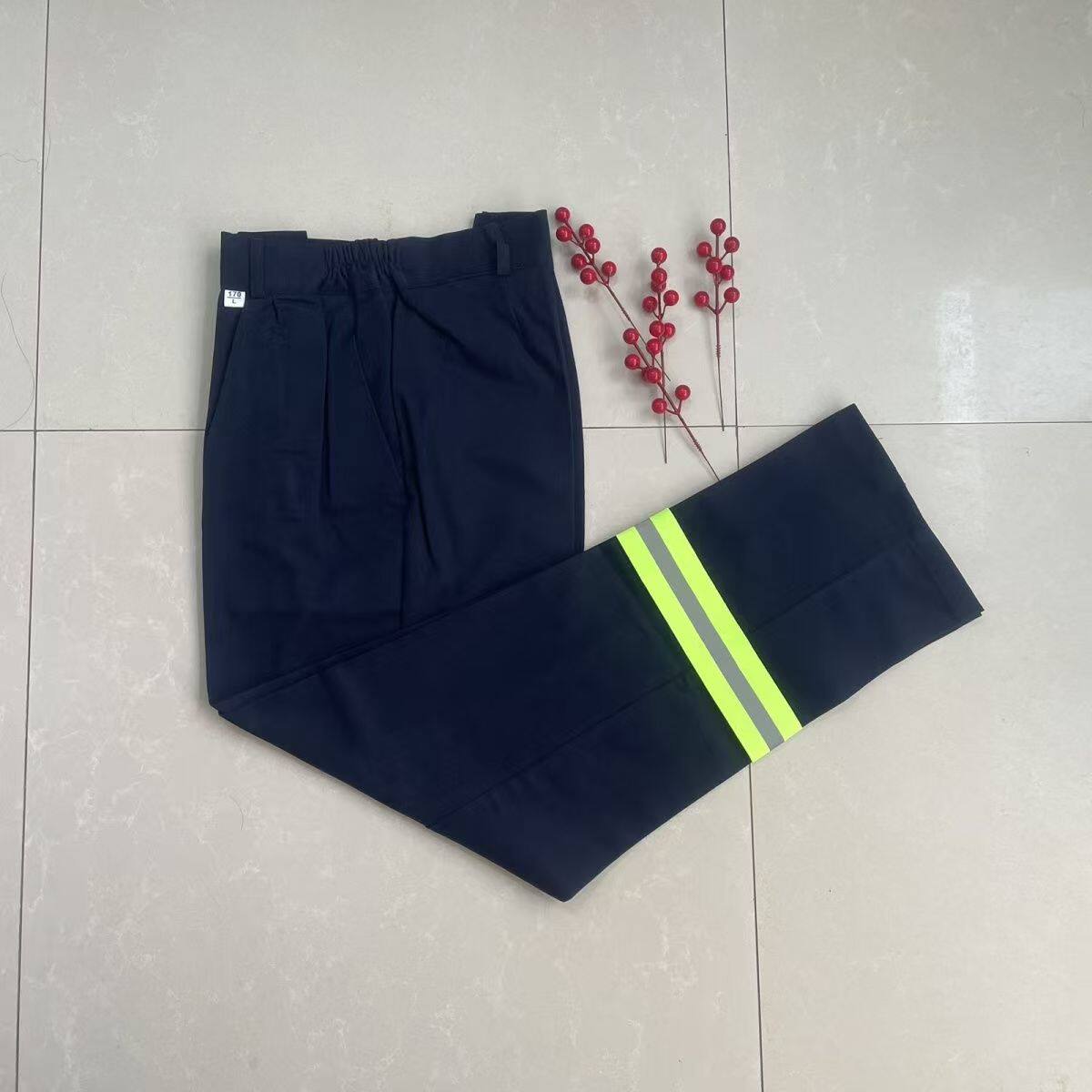 长裤直筒宽松反光条工作裤透气