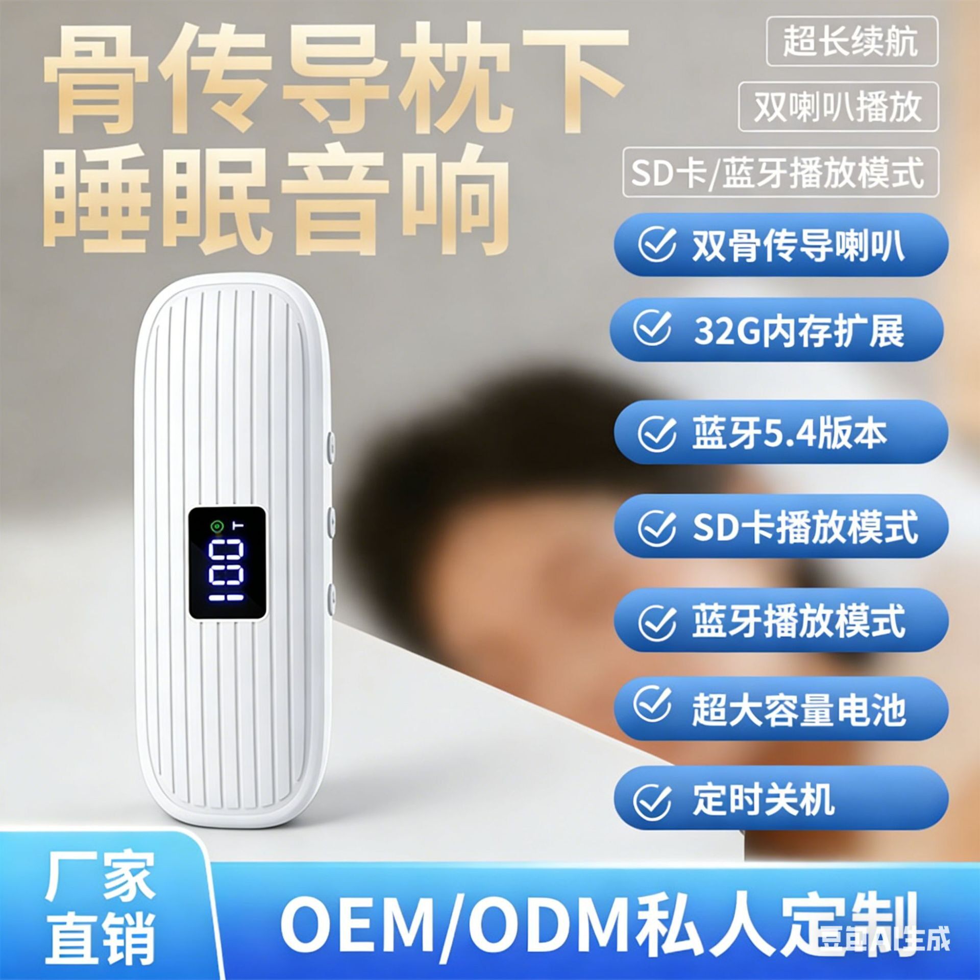 睡眠音箱睡前音响内置电池