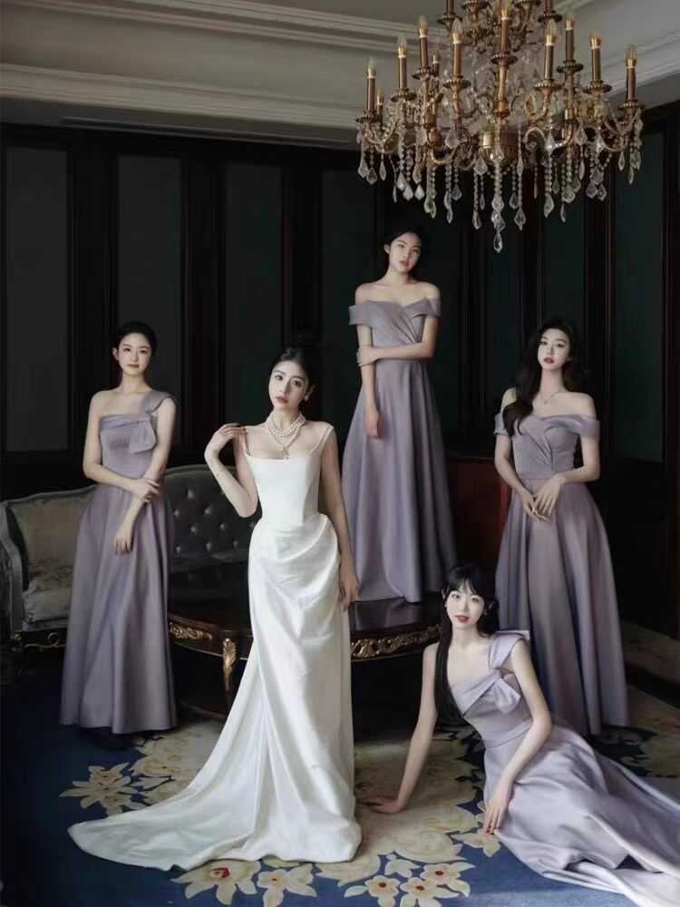 晚礼服吊带名媛白色小众高级感