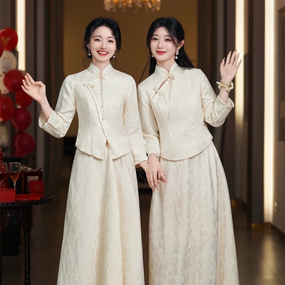 2025新款中式伴娘服女姐妹团小个子绝美礼服高级感平时可穿伴娘裙
