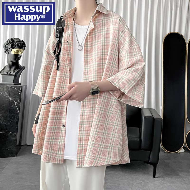 wassuphappy潮流短袖衬衫
