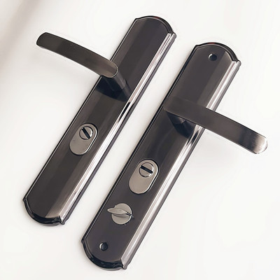防盗门黑金拉手执手孔距23.5铝合金门把手老款锁简约铝合金门大门