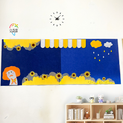 向阳葵花班级文化黑板无纺布墙贴