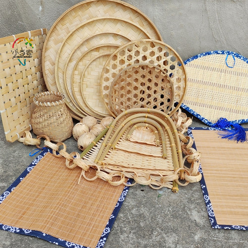 幼儿吊饰挂饰竹制竹簸箕斗笠