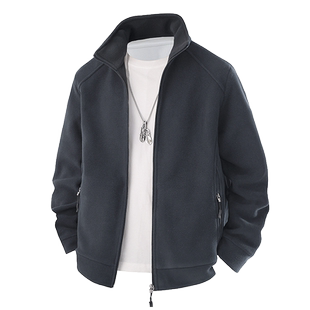 男士摇粒绒外套加厚颗粒绒内胆拉绒卫衣男款上衣抓绒衣运动秋冬季