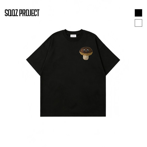 SQQZ PROJECT新款立体蘑菇拉链小包设计短袖T恤男女同款