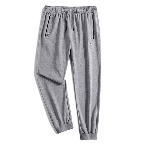 Мужские хлопковые осенние штаны, трендовые трикотажные демисезонные повседневные брюки, оверсайз, свободный крой