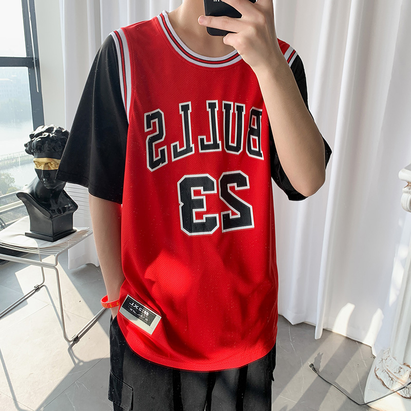 2020新款潮流夏季球衣男短袖T恤假两件情侣篮球服运动ins潮牌嘻哈在类目 男装, T恤中 - 来自Buy2taobao.com提供专业的淘宝代购服务