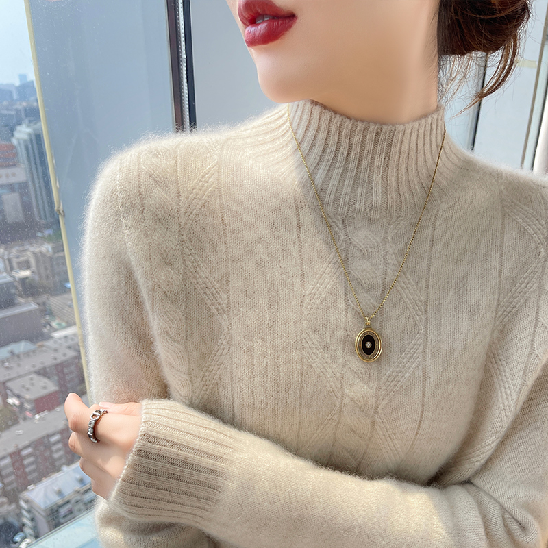 羊毛套头加厚保暖100纯毛针织衫