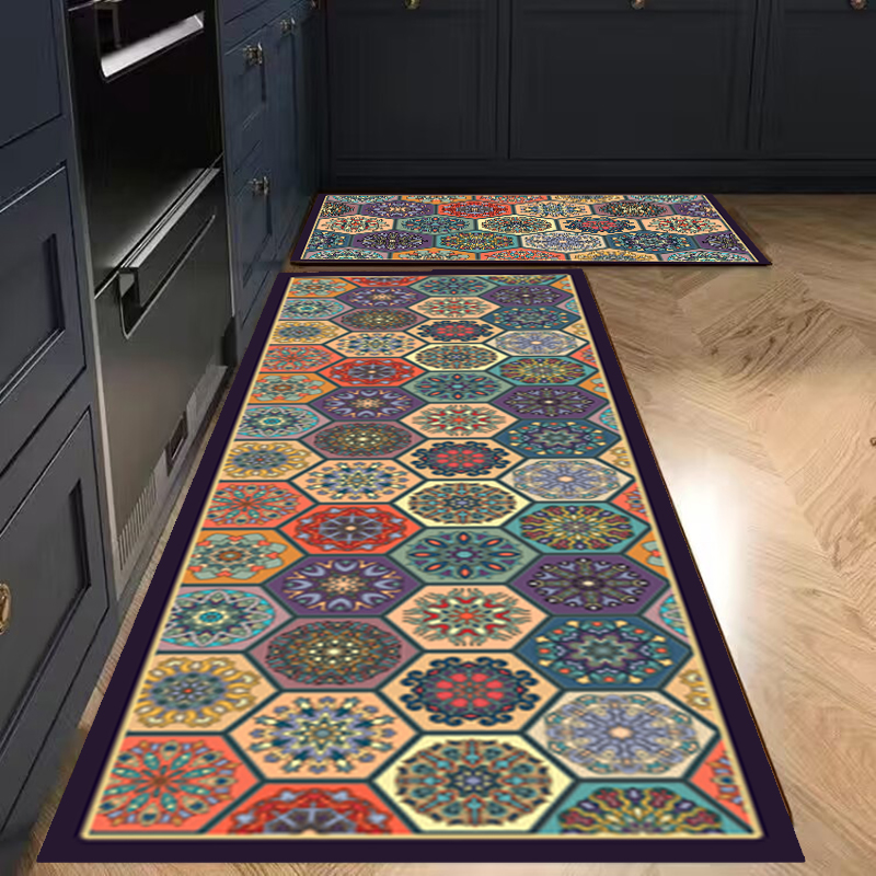 硅藻泥厨房地垫秒吸水速干防滑脚垫波西米亚美式风格地垫水洗裁剪