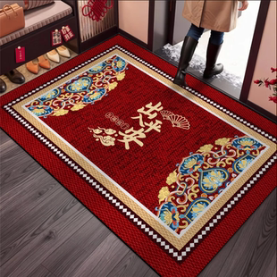 新年新款垫入户门地垫进门脚垫出入平安门口地毯红色门垫乔迁