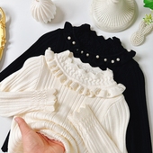 上衣女宝公主范甜美简约针织衫 打底衫 潮 新款 小女孩毛衣2025秋冬季