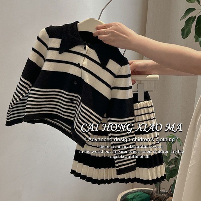 女童小香风毛衣开衫针织外套百褶裙泡泡袖上衣宝宝学院风套裙秋冬,童装/婴儿装/亲子装,套装,淘宝优惠券,粉丝福利购,淘宝优惠卷
