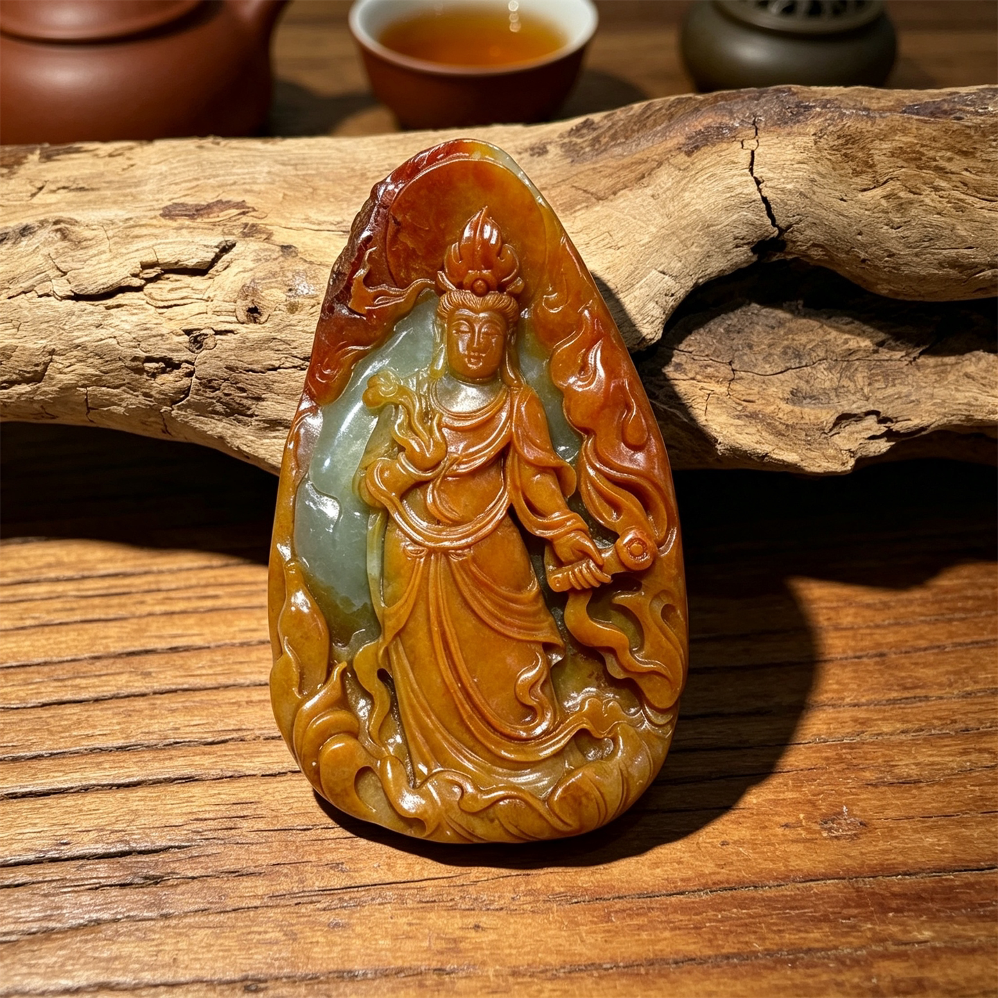 和田玉黄白河磨玉观音吊坠手把件手镯手串原石原料摆件析木河磨玉