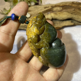 和田玉析木河磨玉金蟾手把件吊坠手镯手串挂件原石摆件岫玉黄白玉