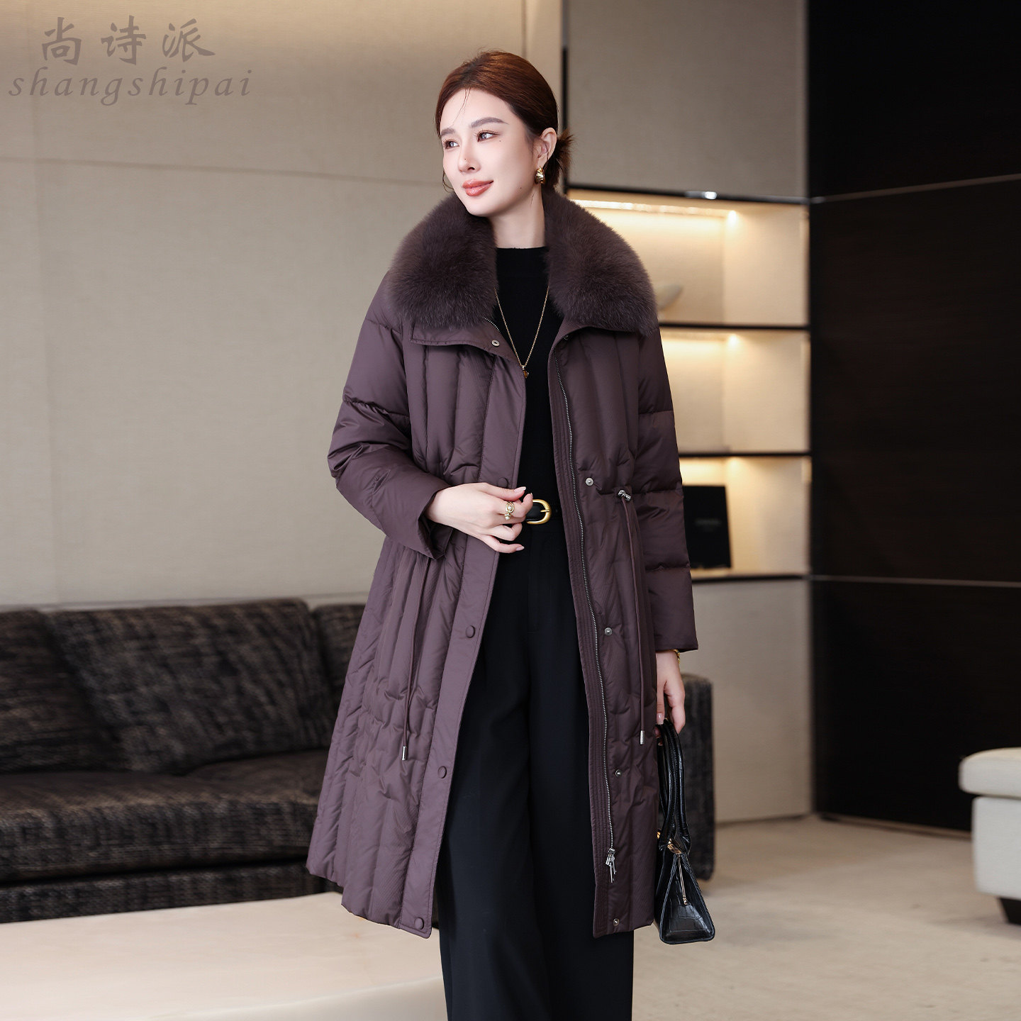 羽绒服女长款2025冬季新款高端海宁皮草狐狸毛领收腰修身外套大衣,女装/女士精品,羽绒服,淘宝优惠券,粉丝福利购,淘宝优惠卷