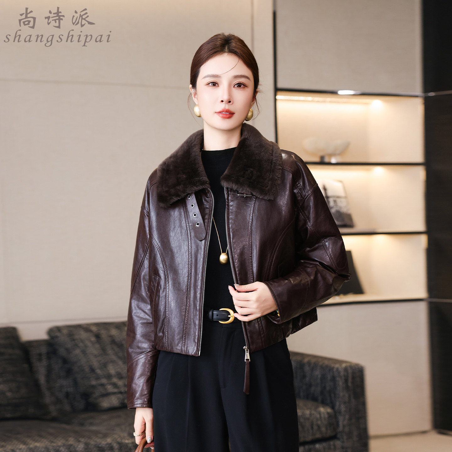 真皮皮衣头层绵羊皮鹅绒服女短款羊皮毛一体毛领2025冬季新款外套,女装/女士精品,皮衣,淘宝优惠券,粉丝福利购,淘宝优惠卷