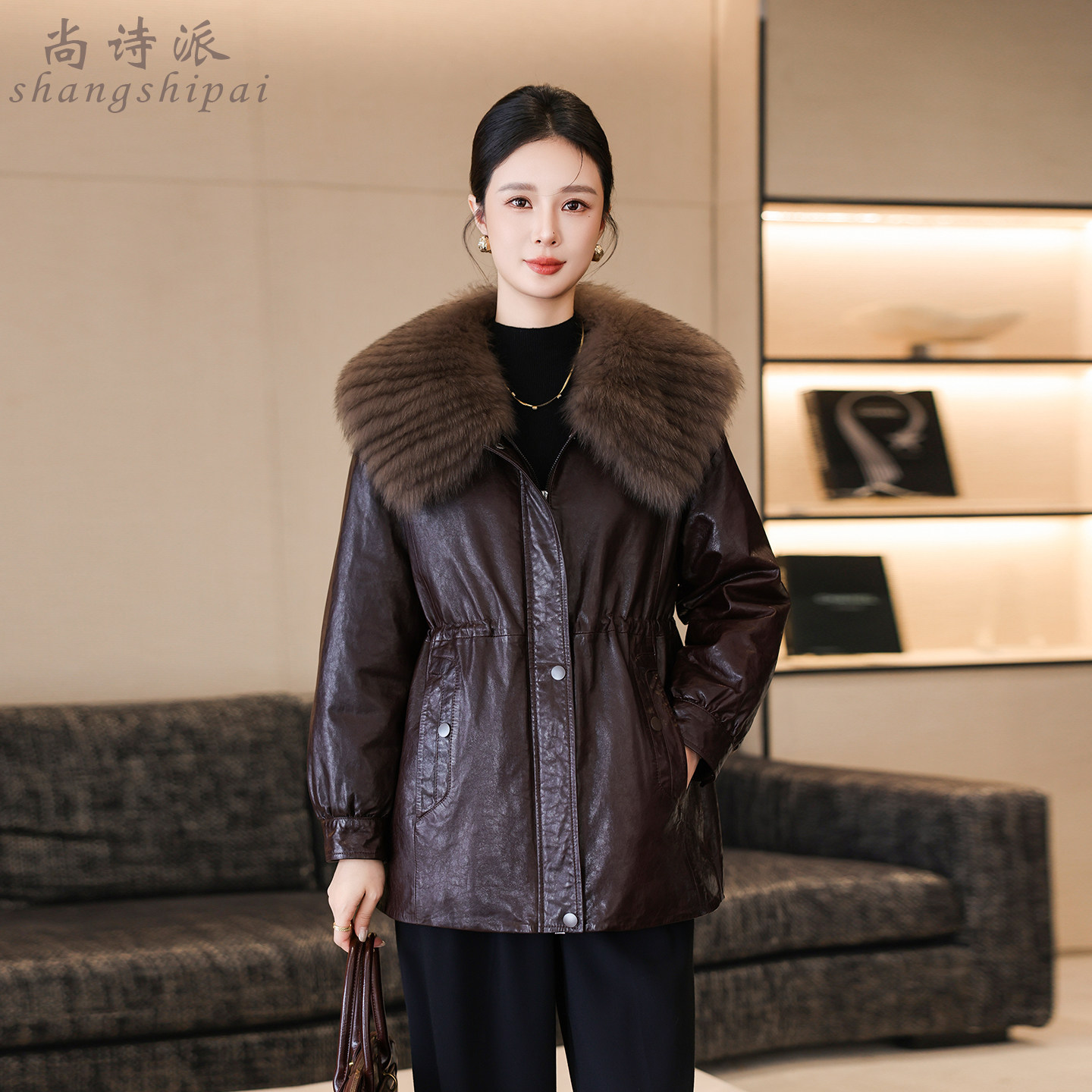 皮羽绒服女2026冬新款头层绵羊皮休闲宽松中长款外套真皮皮衣风衣