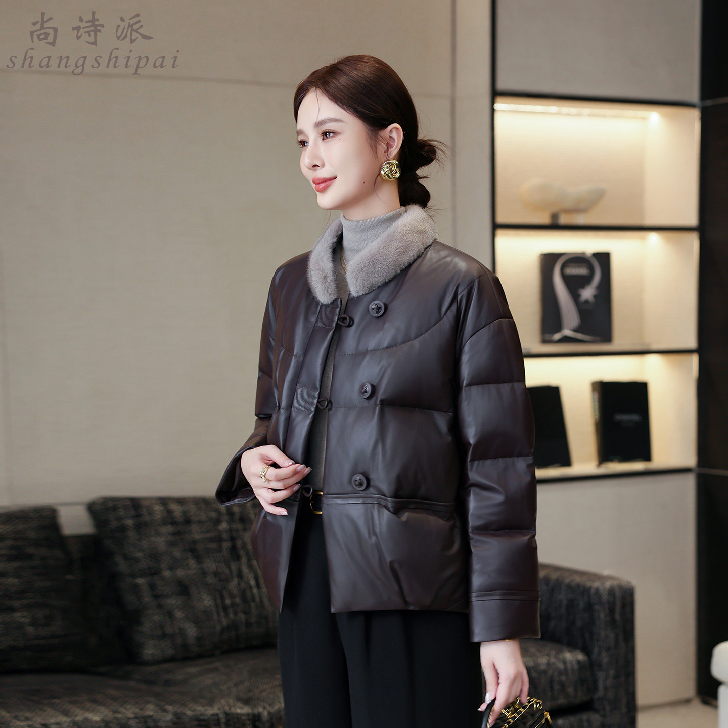 真皮皮衣羽绒外套女2025冬季新款