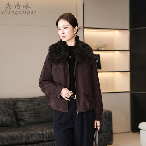 女大码羊毛领90鹅绒羽绒服保暖