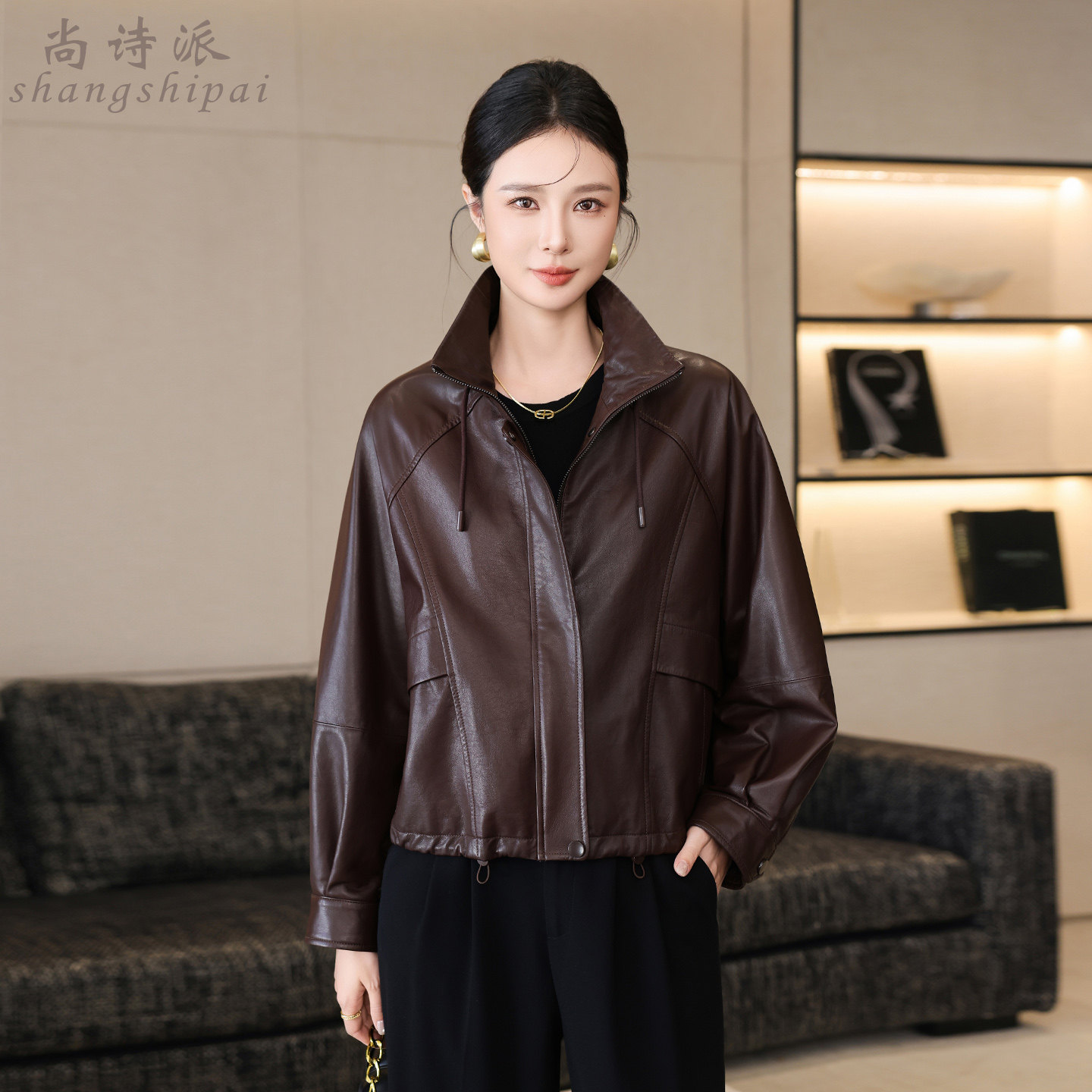 真皮皮衣女2026春秋新款妈妈洋气外套短款海宁头层绵羊皮宽松夹克