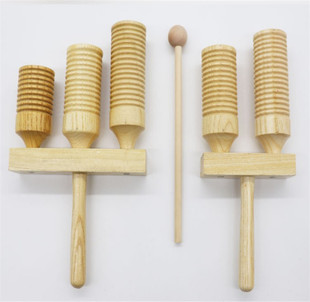 响桶奥尔夫乐器木制儿童打击乐器早教单响筒双响筒高低音梆子木鱼