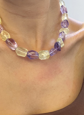 张舍利Jewelry.【紫宸金辉】原创天然黄水晶项链（108917）全新