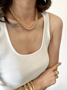 ARIA原创空心粗项链中古Vintage风中性极简欧美ins高级感小众设计