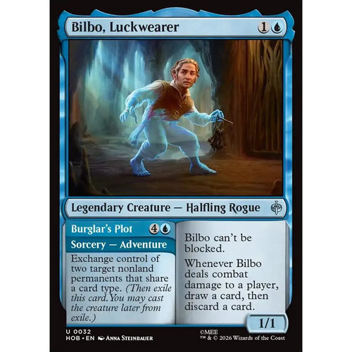 万智牌 幸运佩戴者比尔博 Bilbo, Luckwearer HOB 英文平/闪卡 银