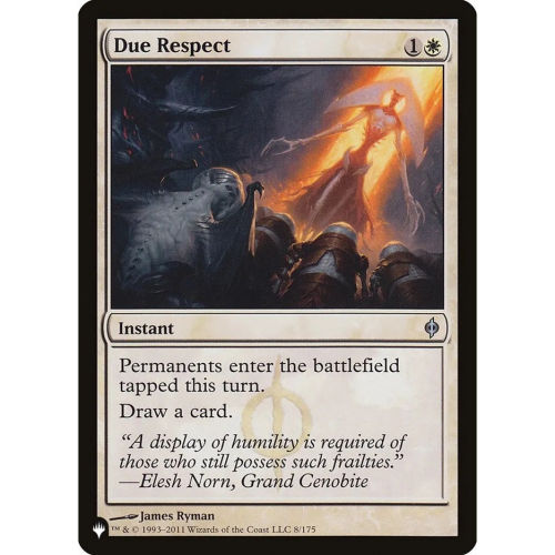 【北境卡牌】万智牌 无上敬意 Due Respect LIST 英文平卡 银