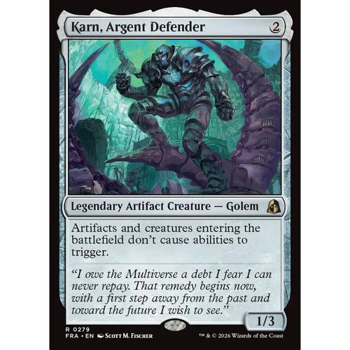 万智牌 银白守卫像卡恩 Karn, Argent Defender FRA 英文平/闪卡