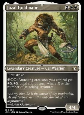 万智牌 金鬃贾佐 Jazal Goldmane 英文蚀刻闪 CMM指挥官大师 美印